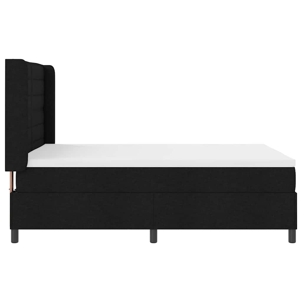 Box spring seng med pude med hovedgærde Sort 200 x 160 cm Stof