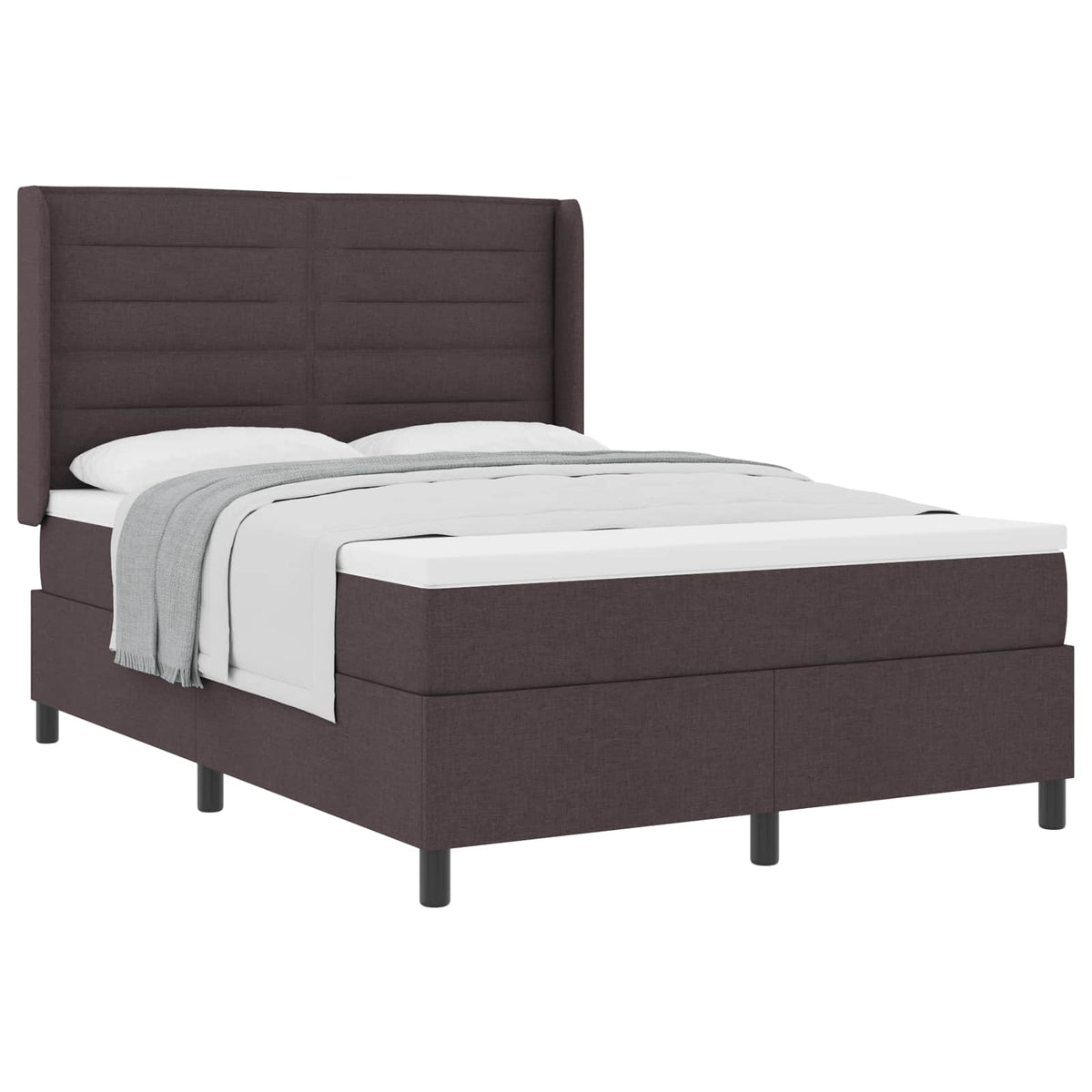 Box spring seng med madras Mørk Brun 200 x 160 cm Stof