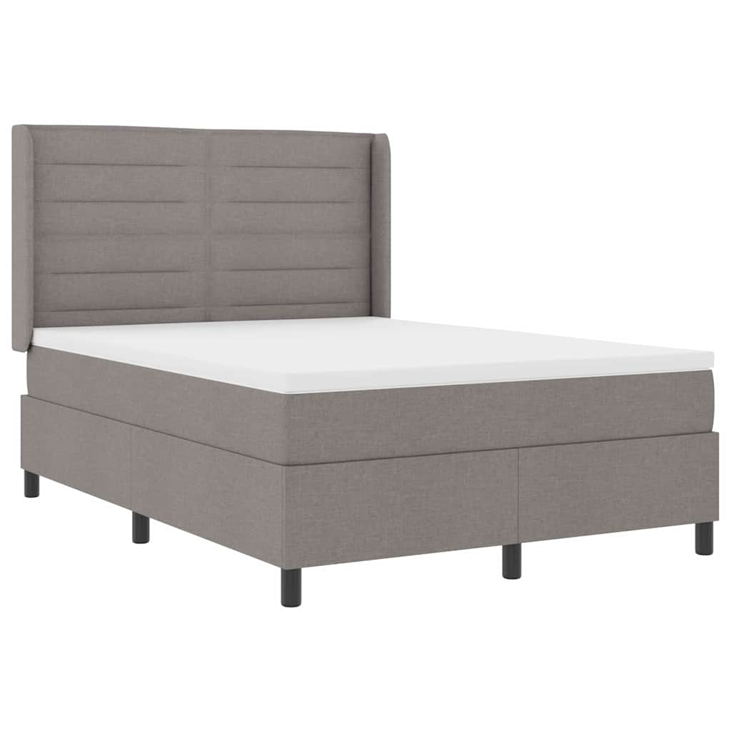 Box spring seng med pude Gråbrun 200 x 160 cm Stof
