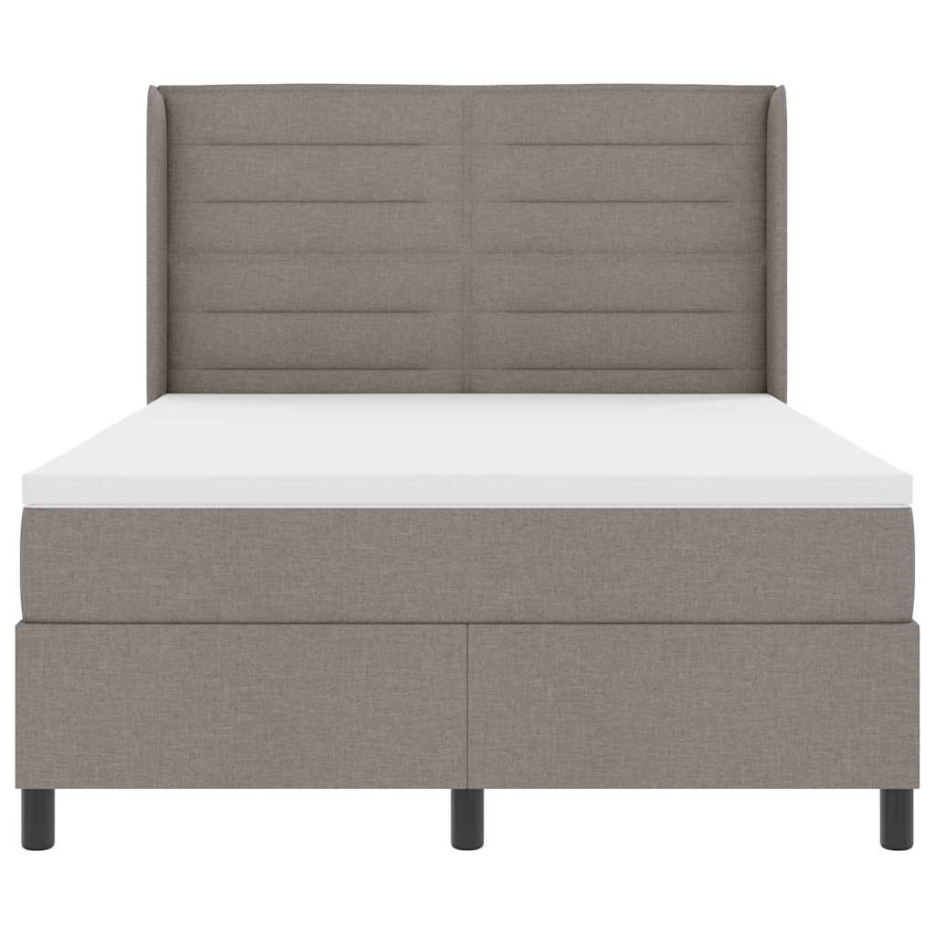 Box spring seng med pude Gråbrun 200 x 160 cm Stof