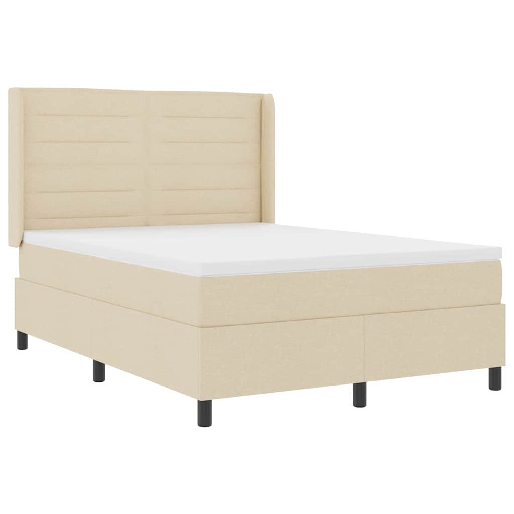Box spring seng med madras Creme 200 x 160 cm Stof