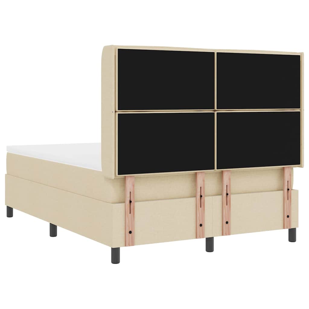 Box spring seng med madras Creme 200 x 160 cm Stof