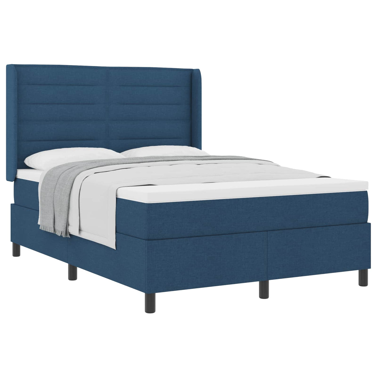 Box spring seng med pude med hovedgærde Blå 200 x 160 cm Stof
