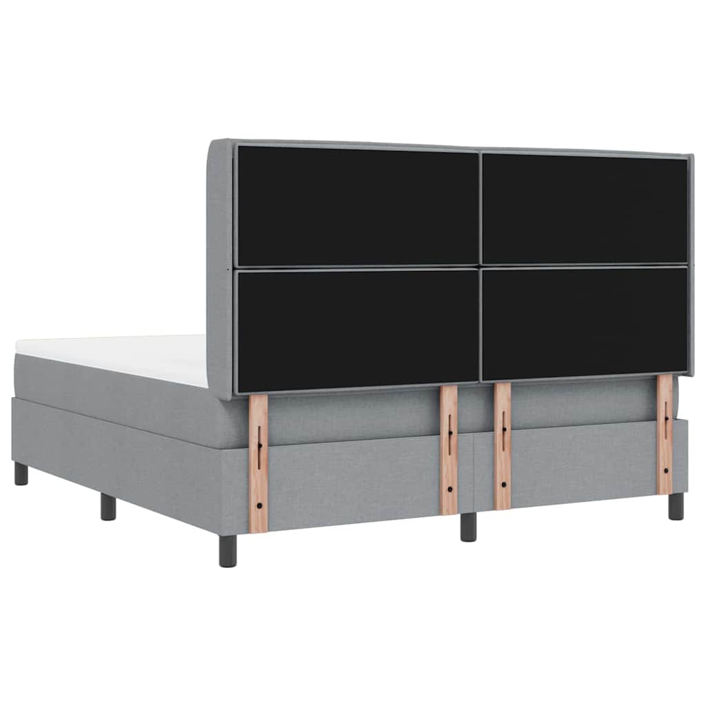 Box spring seng med pude Lysegrå 200 x 180 cm Stof