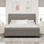 Box spring seng med pude Gråbrun 200 x 180 cm Stof