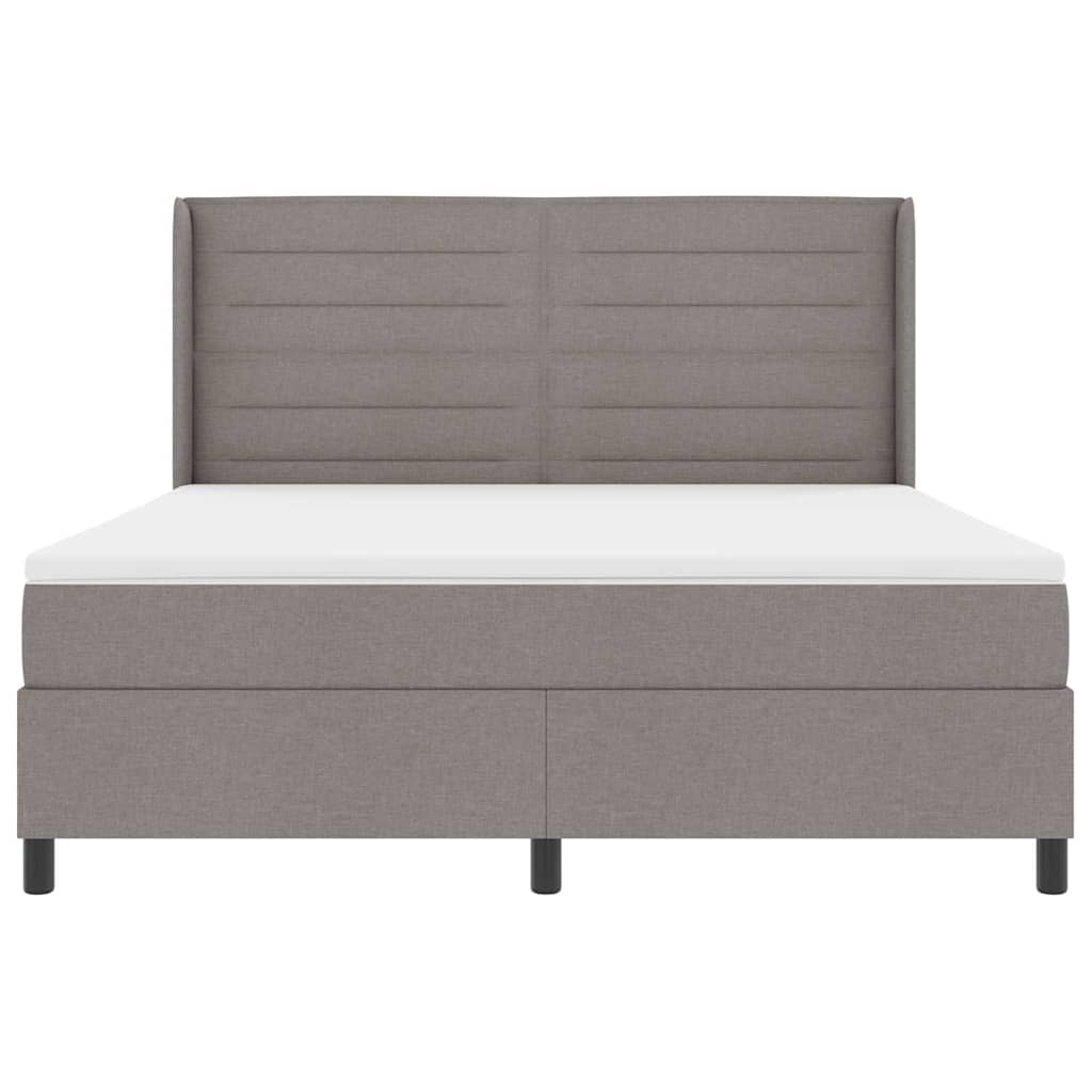 Box spring seng med pude Gråbrun 200 x 180 cm Stof