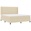 Box spring seng med pude med hovedgærde Creme 200 x 180 cm Stof