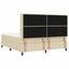 Box spring seng med pude med hovedgærde Creme 200 x 180 cm Stof