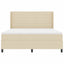 Box spring seng med pude med hovedgærde Creme 200 x 180 cm Stof