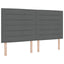 Box spring seng med pude Mørkegrå 200 x 200 cm Stof