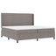 Box spring seng med pude Gråbrun 200 x 200 cm Stof