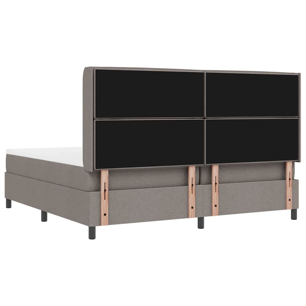 Box spring seng med pude Gråbrun 200 x 200 cm Stof