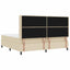 Box spring seng med pude med hovedgærde Creme 200 x 200 cm Stof