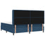 Box spring seng med madras med hovedgærde Blå 200 x 200 cm Stof