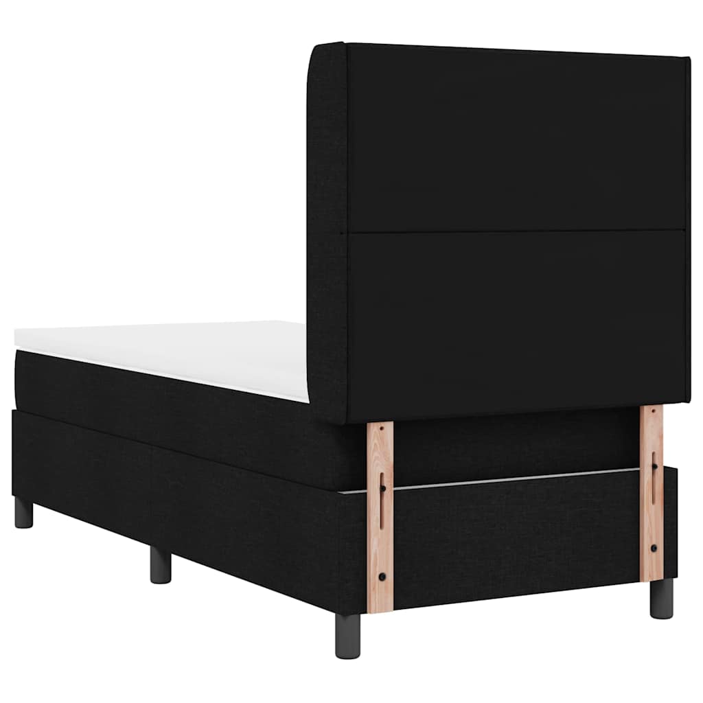 Box spring seng med pude med hovedgærde Sort 200 x 80 cm Stof