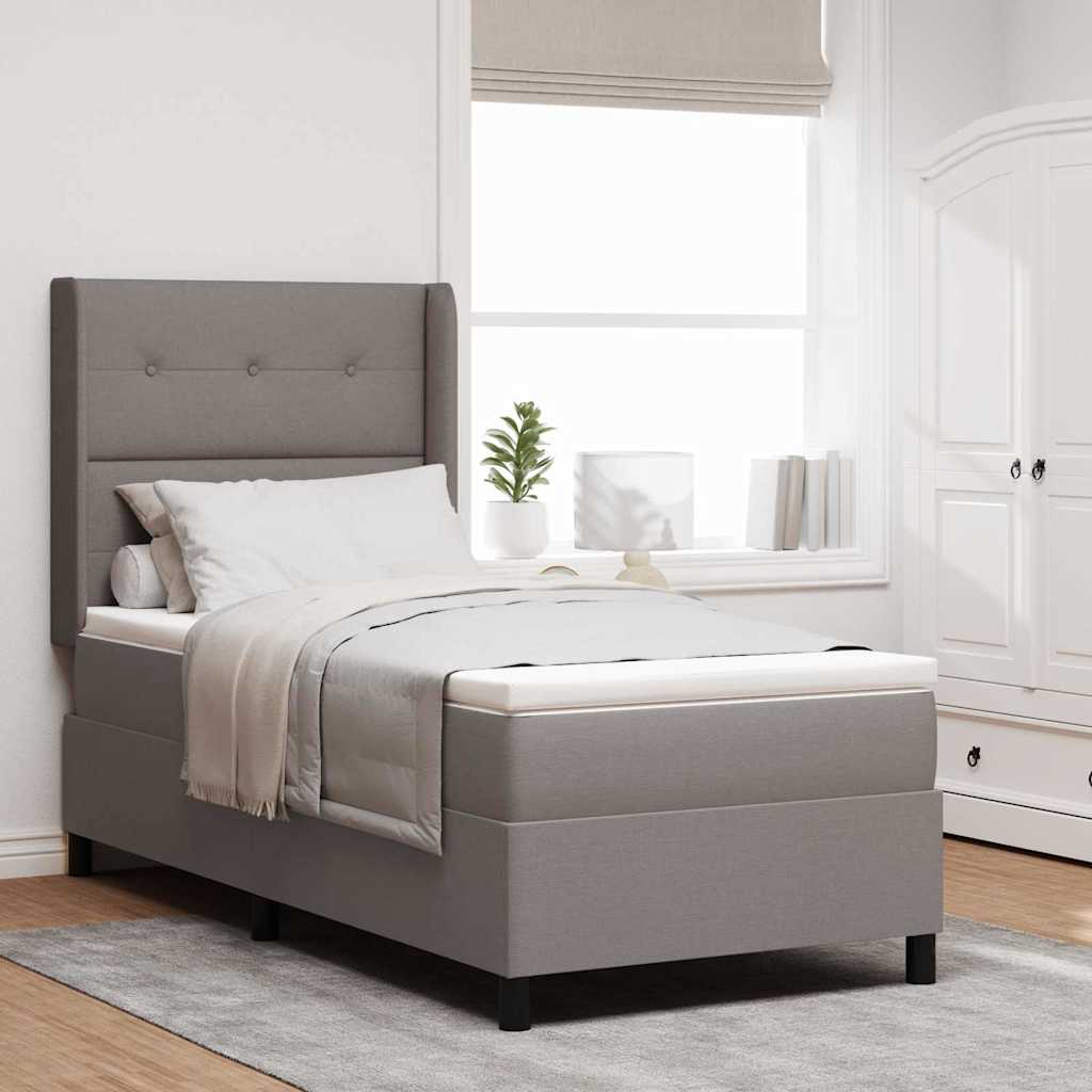 Box spring seng med pude Gråbrun 200 x 80 cm Stof