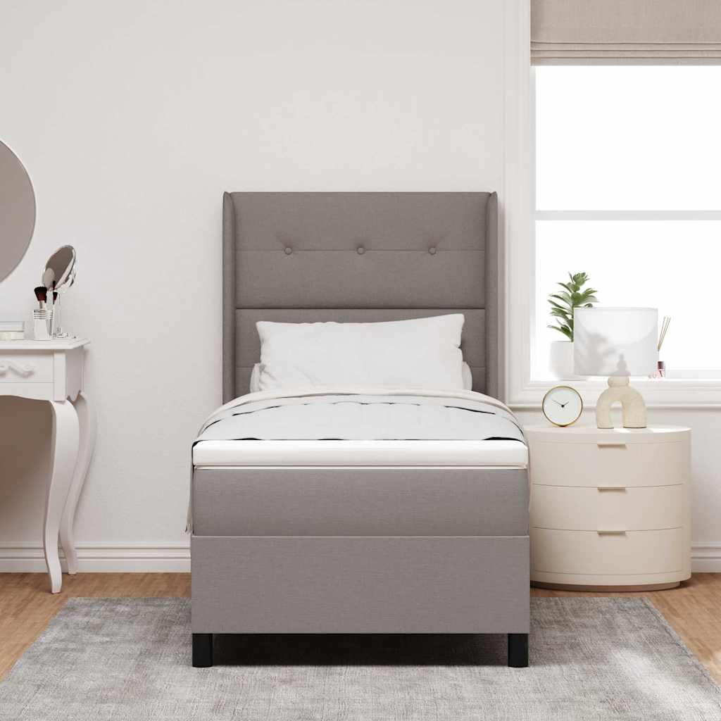 Box spring seng med pude Gråbrun 200 x 80 cm Stof