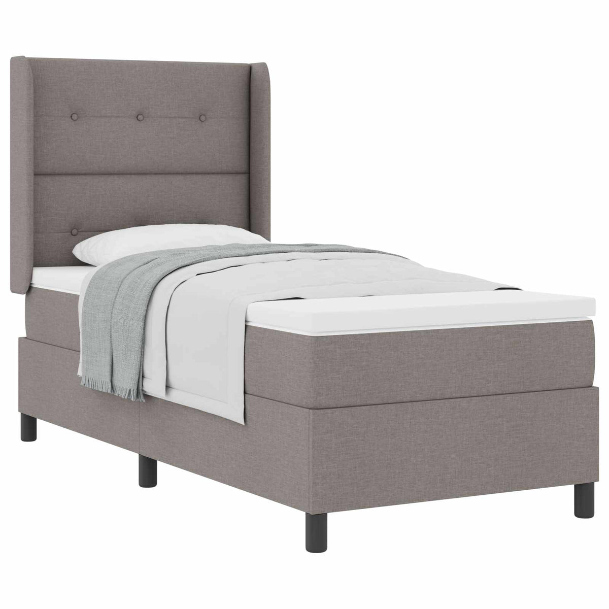 Box spring seng med pude Gråbrun 200 x 80 cm Stof