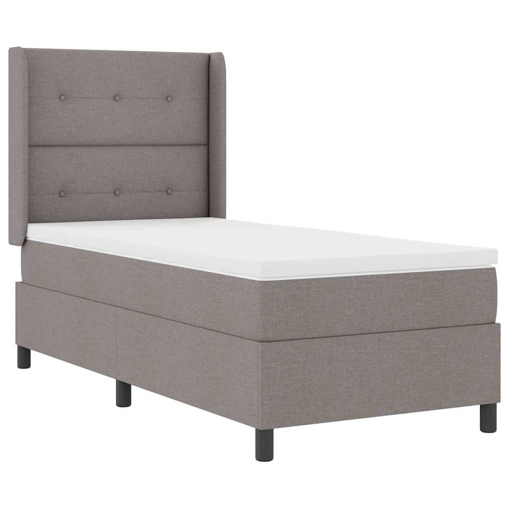 Box spring seng med pude Gråbrun 200 x 80 cm Stof