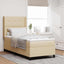 Box spring seng med pude med hovedgærde Creme 200 x 80 cm Stof