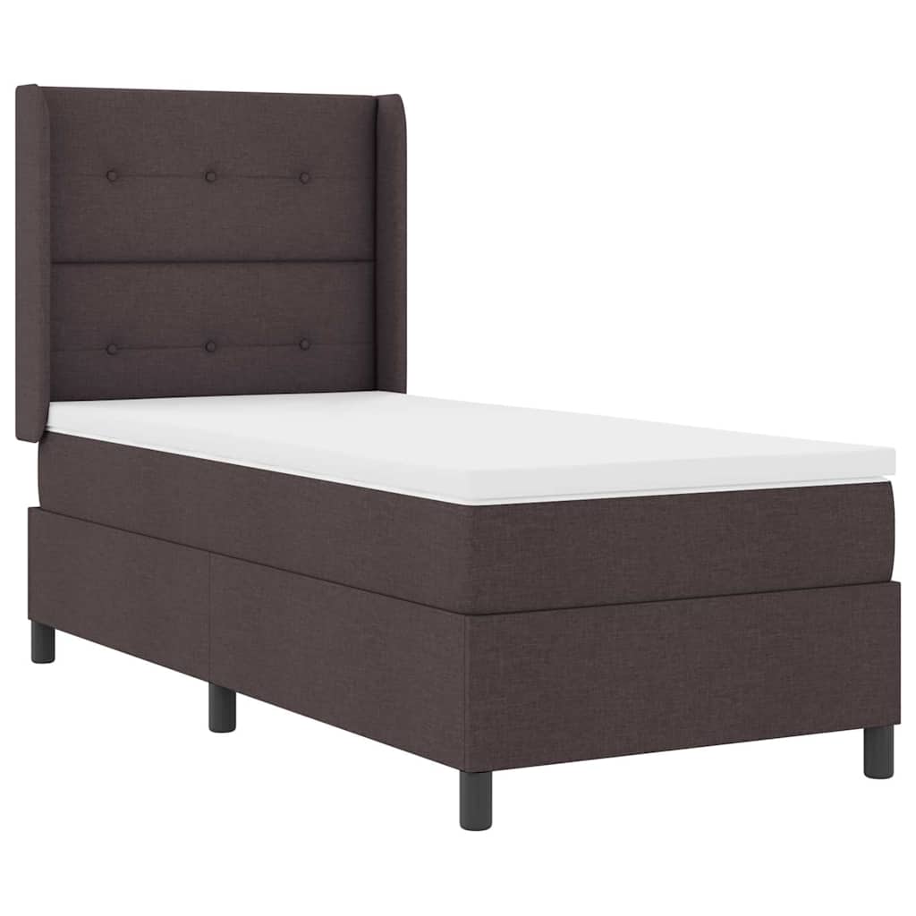 Box spring seng med pude Mørk Brun 190 x 90 cm Stof