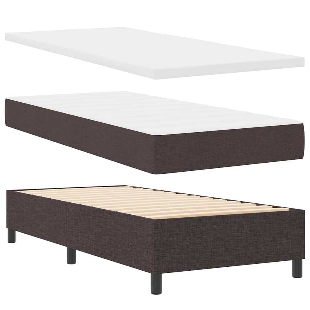 Box spring seng med pude Mørk Brun 190 x 90 cm Stof