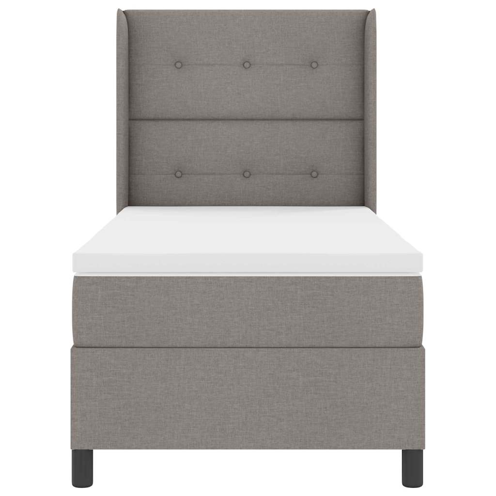 Box spring seng med pude Gråbrun 190 x 90 cm Stof