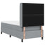 Box spring seng med pude Lysegrå 200 x 90 cm Stof
