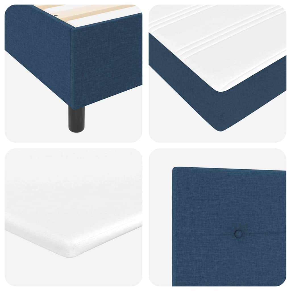 Box spring seng med pude med hovedgærde Blå 200 x 90 cm Stof