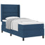 Box spring seng med pude med hovedgærde Blå 200 x 90 cm Stof