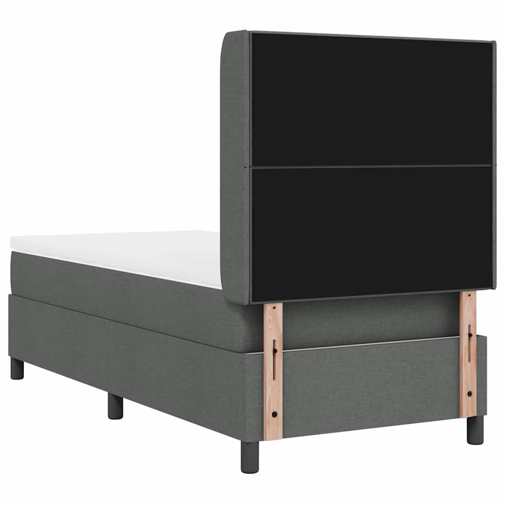 Box spring seng med pude Mørkegrå 200 x 100 cm Stof