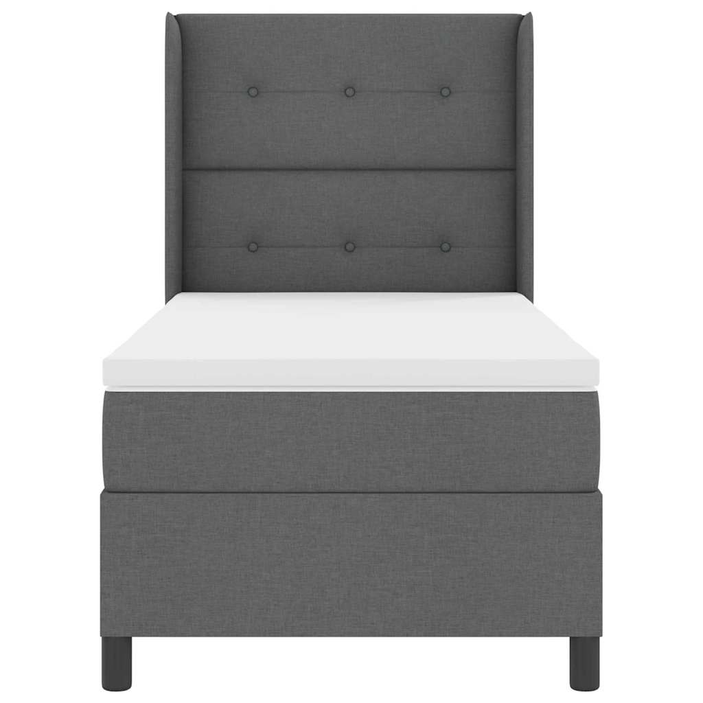 Box spring seng med pude Mørkegrå 200 x 100 cm Stof