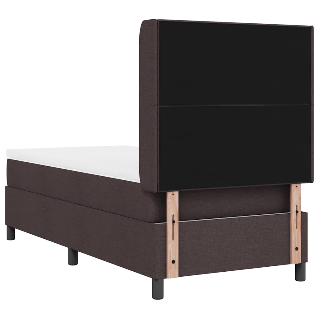 Box spring seng med pude Mørk Brun 200 x 100 cm Stof