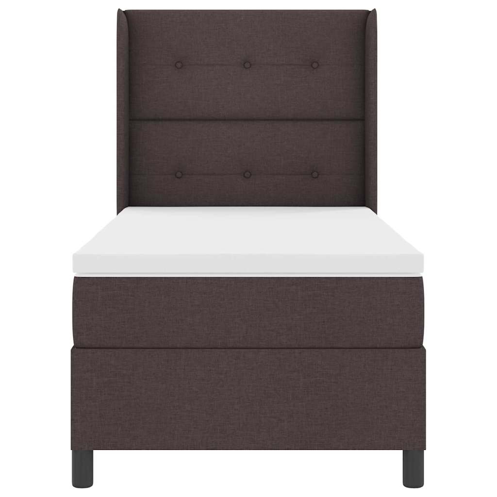 Box spring seng med pude Mørk Brun 200 x 100 cm Stof
