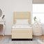 Box spring seng med pude med hovedgærde Creme 200 x 100 cm Stof