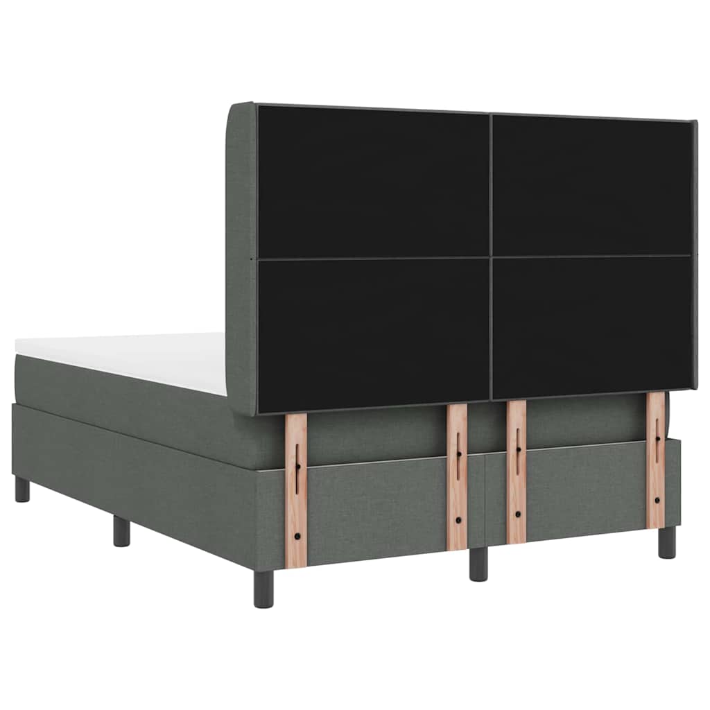 Box spring seng med pude Mørkegrå 190 x 140 cm Stof