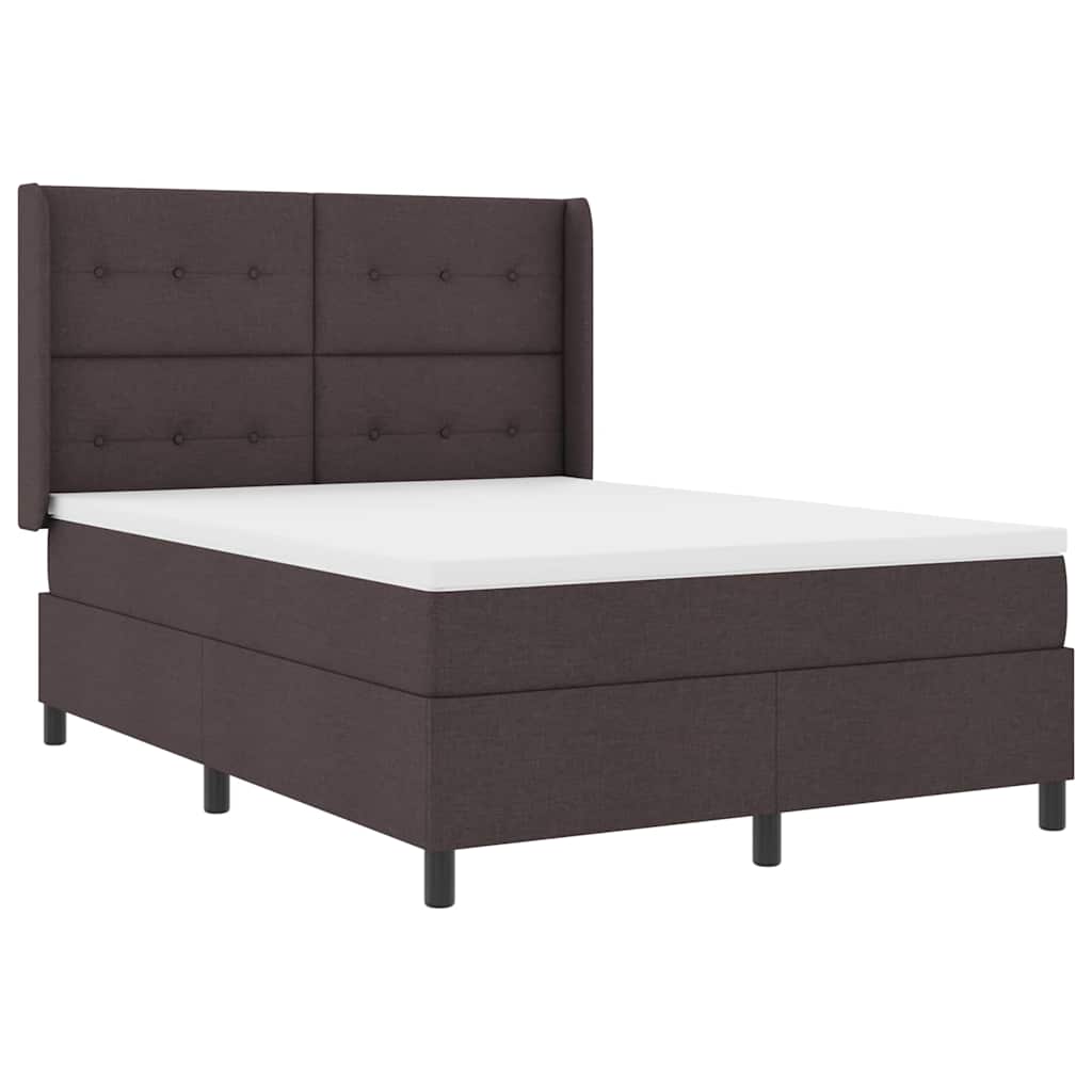 Box spring seng med pude Mørk Brun 190 x 140 cm Stof