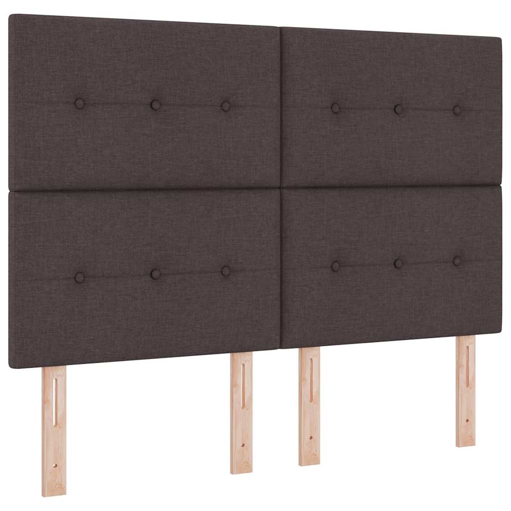 Box spring seng med pude Mørk Brun 190 x 140 cm Stof
