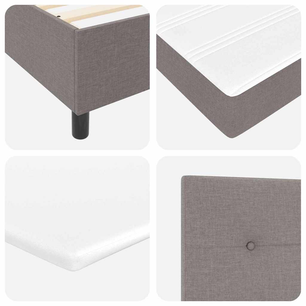 Box spring seng med pude Gråbrun 190 x 140 cm Stof