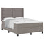 Box spring seng med pude Gråbrun 190 x 140 cm Stof
