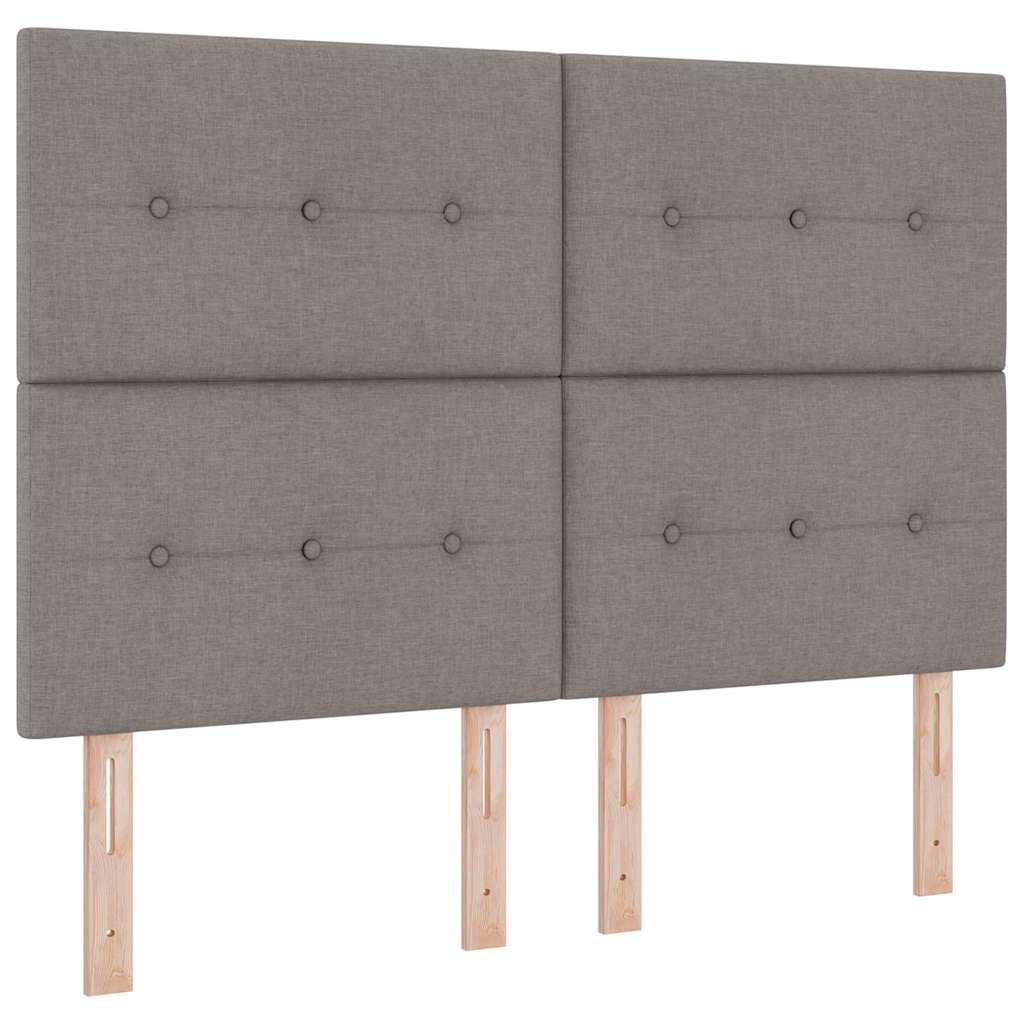 Box spring seng med pude Gråbrun 190 x 140 cm Stof