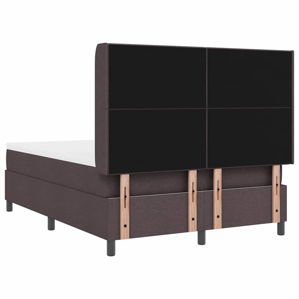 Box spring seng med pude Mørk Brun 200 x 140 cm Stof