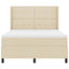 Box spring seng med pude med hovedgærde Creme 200 x 140 cm Stof