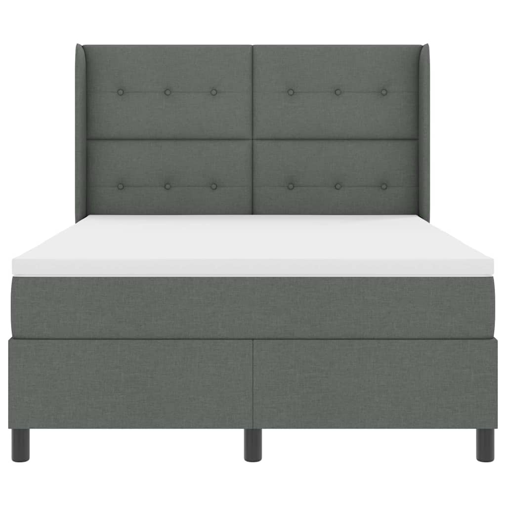 Box spring seng med pude Mørkegrå 200 x 160 cm Stof
