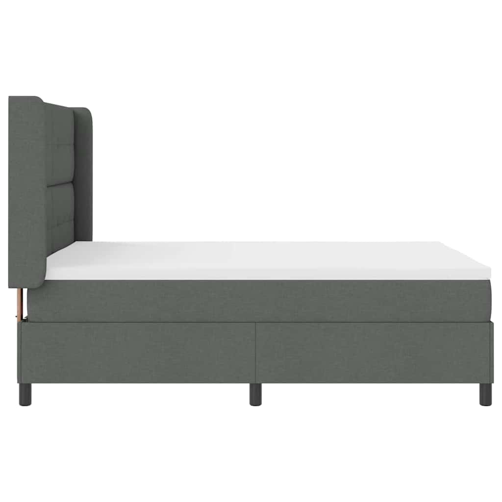 Box spring seng med pude Mørkegrå 200 x 160 cm Stof