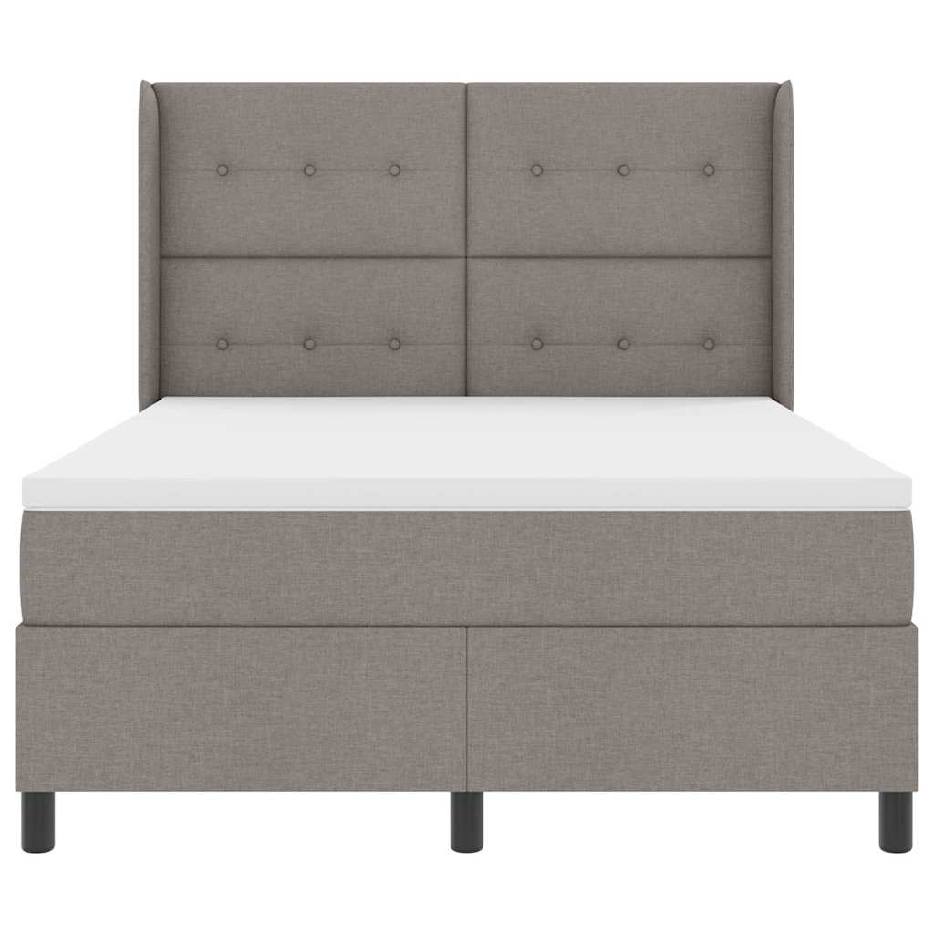 Box spring seng med pude Gråbrun 200 x 160 cm Stof