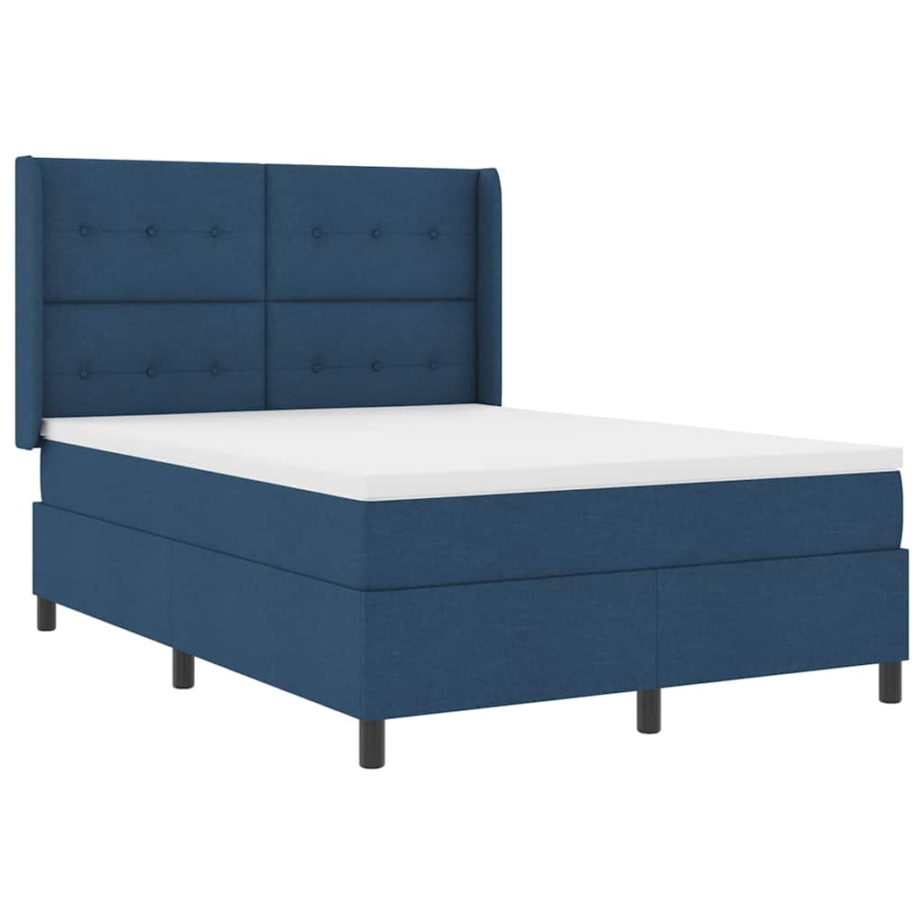 Box spring seng med pude med hovedgærde Blå 200 x 160 cm Stof
