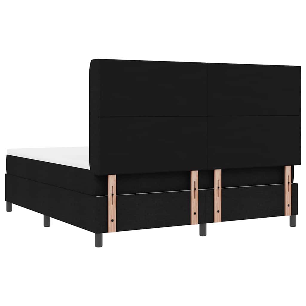 Box spring seng med pude med hovedgærde Sort 200 x 180 cm Stof