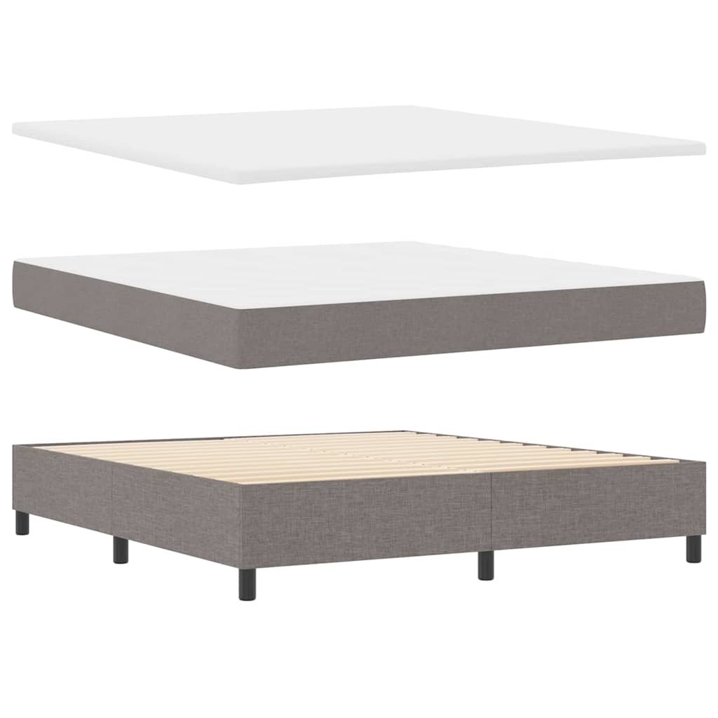 Box spring seng med pude Gråbrun 200 x 180 cm Stof