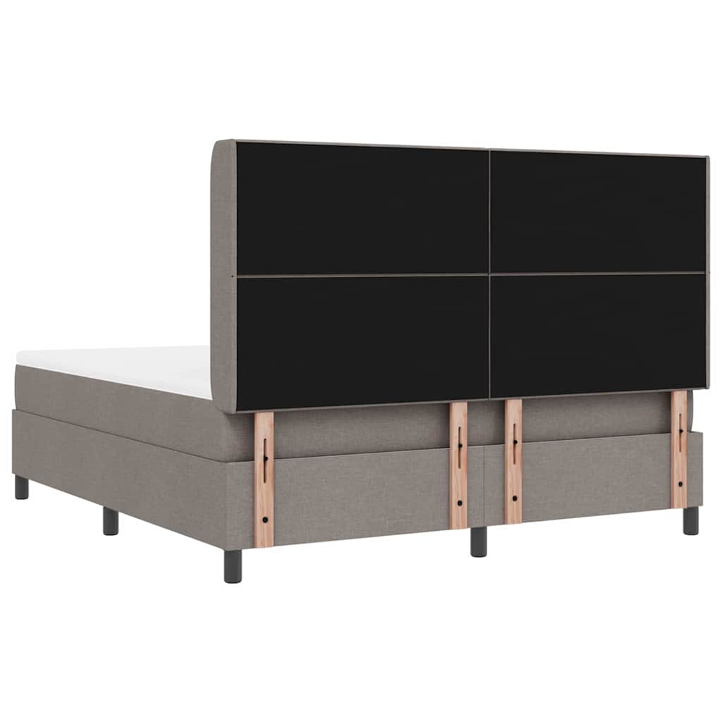 Box spring seng med pude Gråbrun 200 x 180 cm Stof